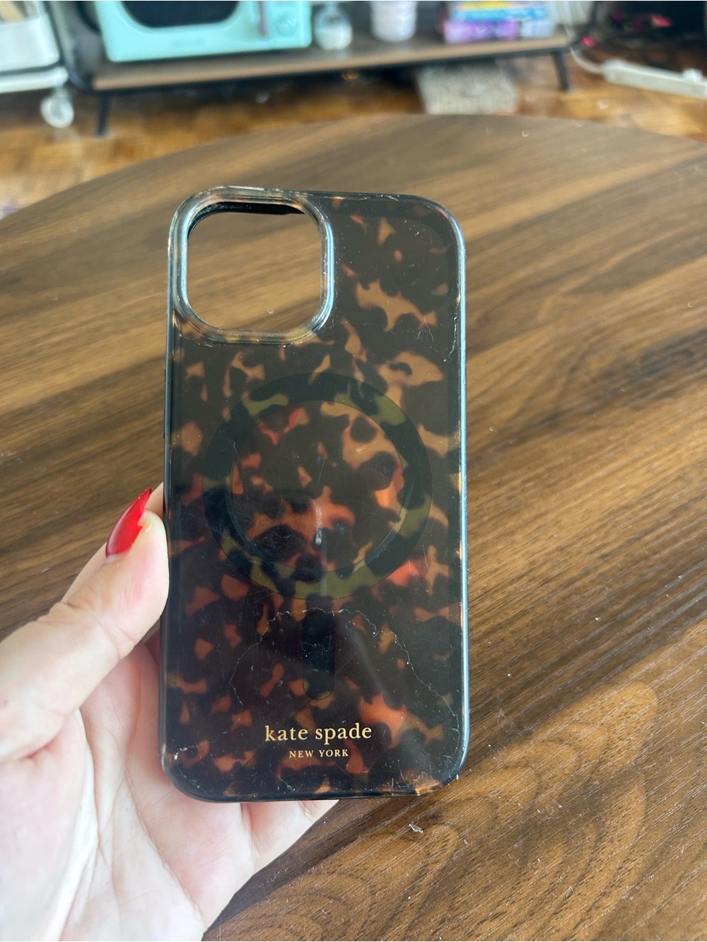 kate spade Tortoiseshell iPhone 13/14 Case – Brown